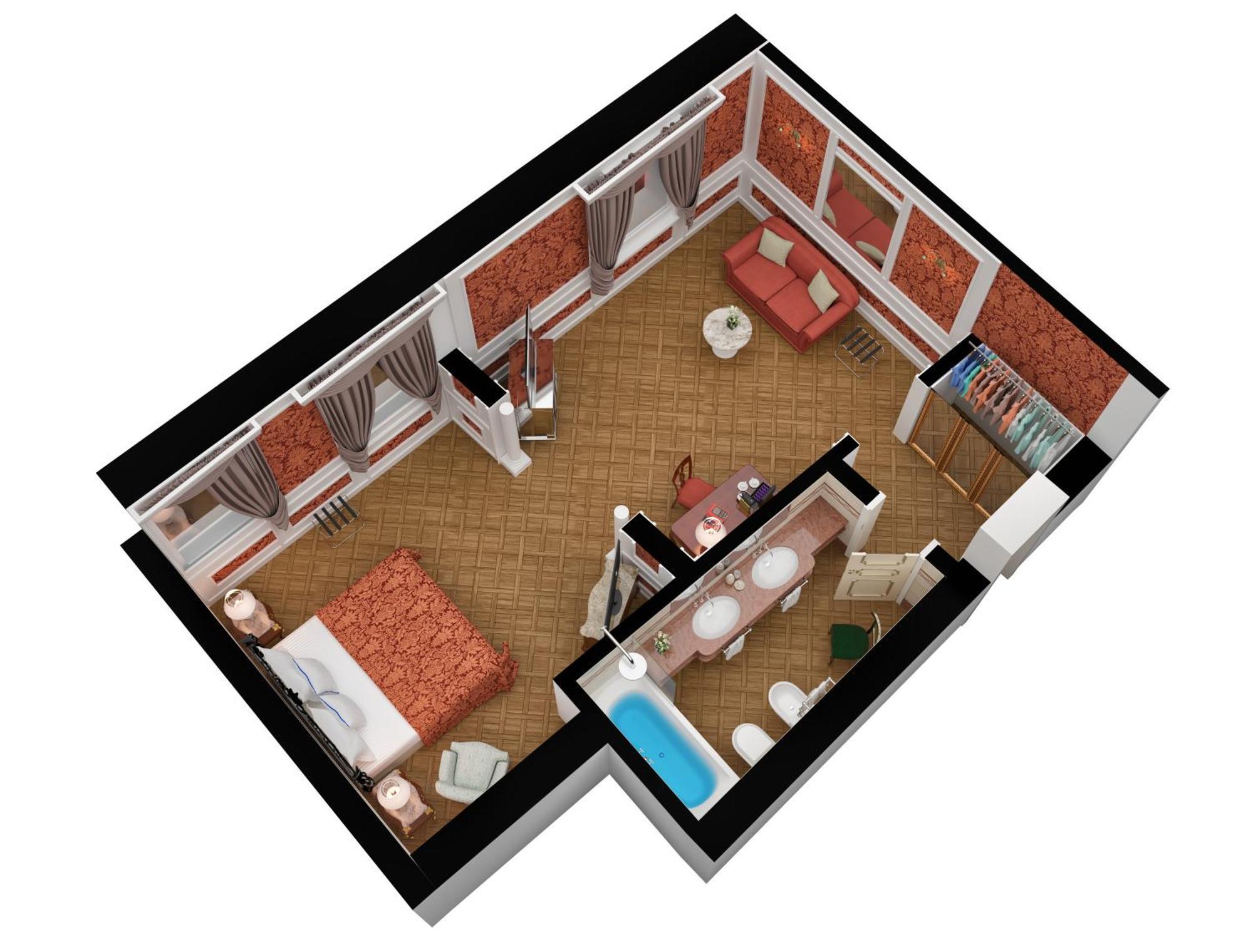 Baglioni Hotel Luna - The Leading Hotels Of The World Veneţia Exterior foto A 3D floor plan of a hotel room