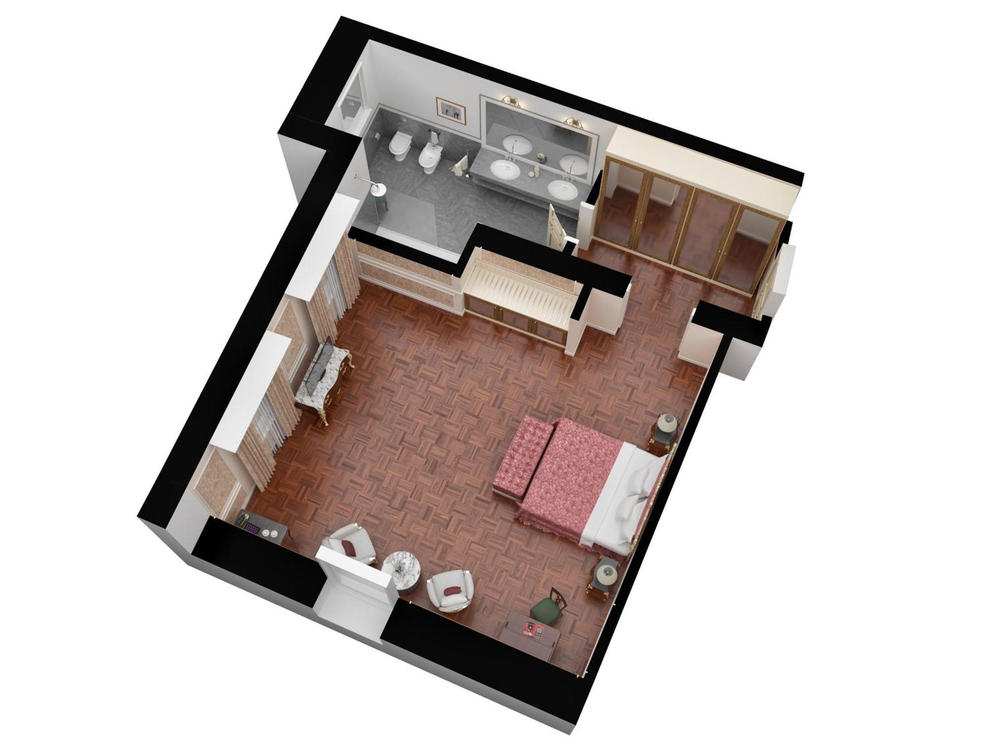 Baglioni Hotel Luna - The Leading Hotels Of The World Veneţia Exterior foto A 3D floor plan of a typical hotel room